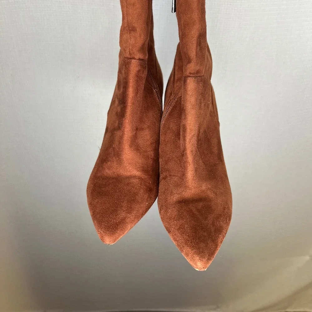 Jessica Simpson Anitah Cognac Brown Faux Suede Over The‎ Knee Boots 7.5 M